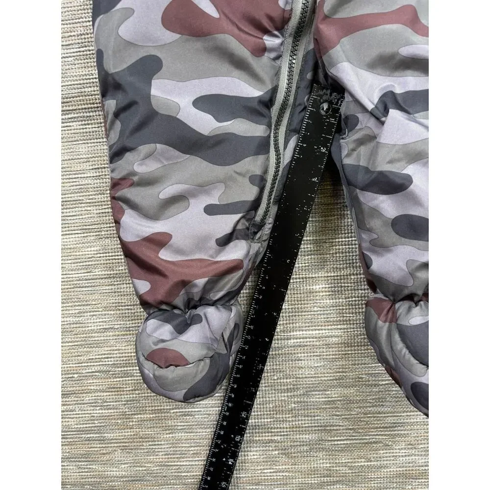 Carter's Snowsuit Boys 6-9 Months Gray Camo Hooded Bunting Insulated Winter